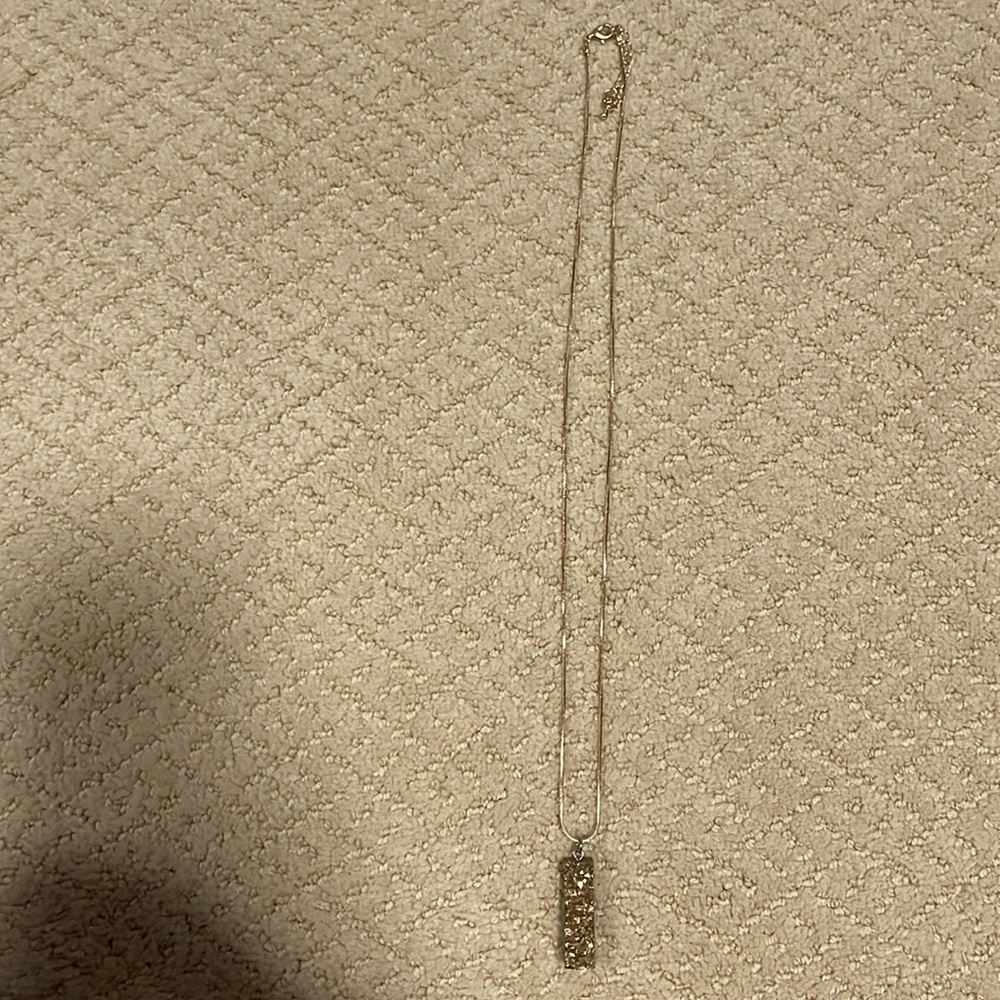 Shiny crystal long gold necklace